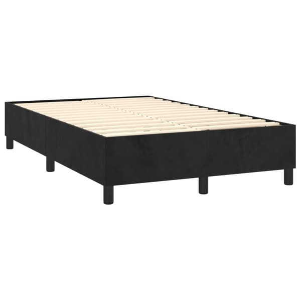 Boxspring-sängram svart 120x200 cm sammet