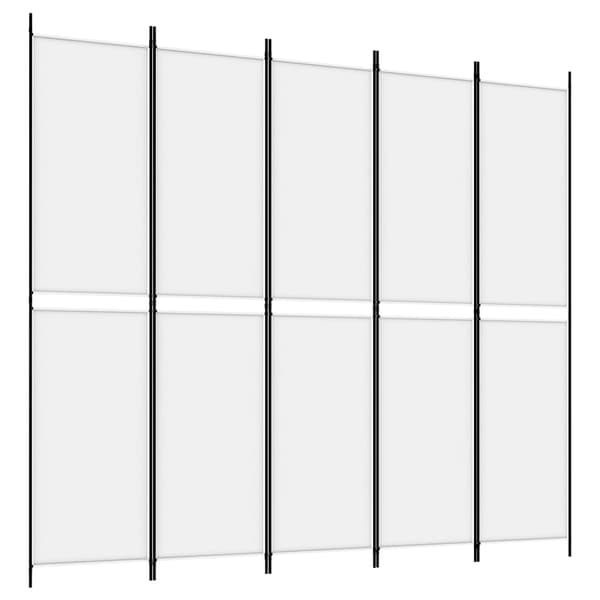 Rumsavdelare 5 paneler vit 250x220 cm tyg
