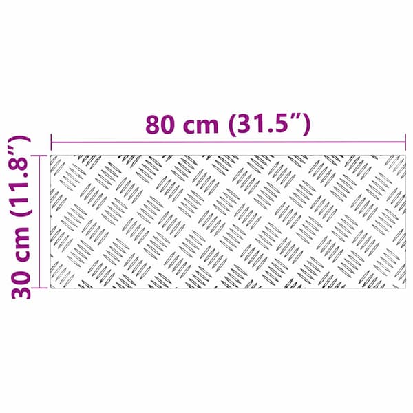 Trappsteg Rektangulär 2 pcs Silver 80 x 30 cm Aluminium