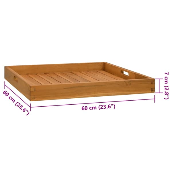Serveringsbricka 60x60 cm massivt teakträ