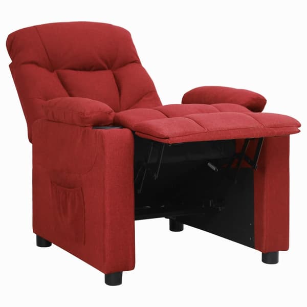 Reclinerfåtölj vinröd tyg
