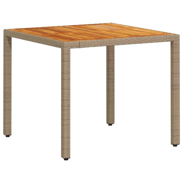 Trädgårdsmöbelset 5 pcs Beige konstrotting