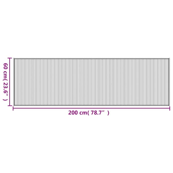 Matta rektangulär ljus naturlig 60x200 cm bambu