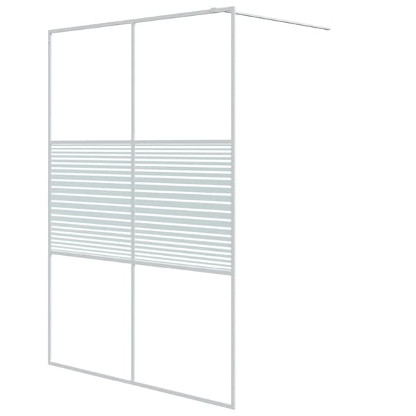 Duschvägg vit 140x195 cm klart ESG-glas