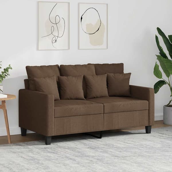 2-sitssoffa brun 120 cm tyg