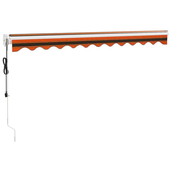 Automatisk infällbar markis orange och brun 3,5x2,5 m