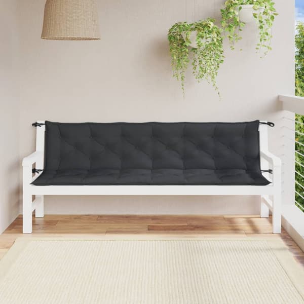 Bänkdynor 2 st melerad antracit 200x50x7 cm tyg