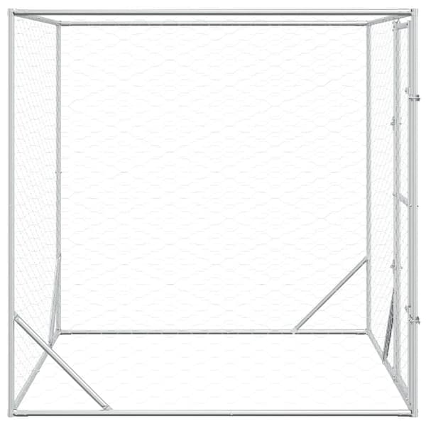 Hundgård för utomhusbruk silver 2x2x2 m galvaniserat stål