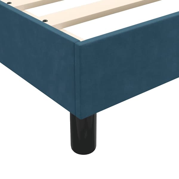 Ramsäng med madrass mörkblå 80x220 cm sammet