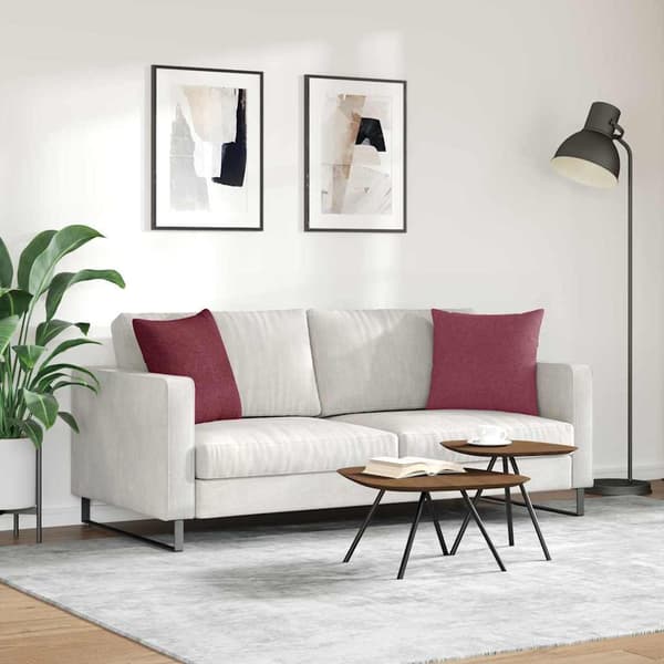 Sofakuddar 2 pcs Vinröd 45 x 45 cm tyg