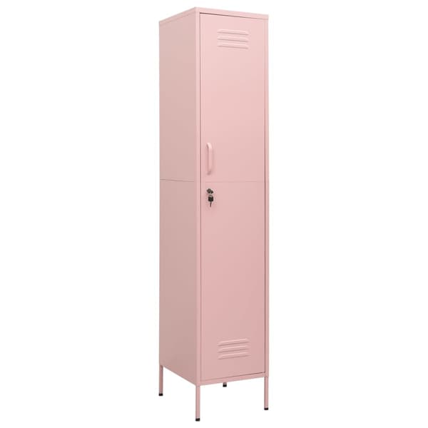 Förvaringsskåp rosa 35x46x180 cm stål