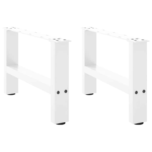 Soffbordsben vita 2 st 50x(30-31) cm stål