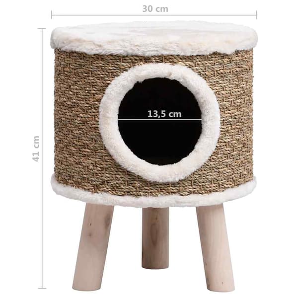 Kattkoja med träben 41 cm sjögräs