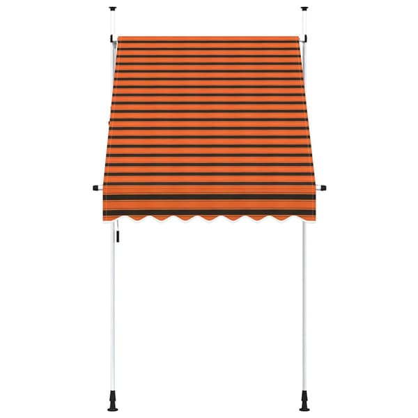 Markis manuellt infällbar 150 cm orange och brun