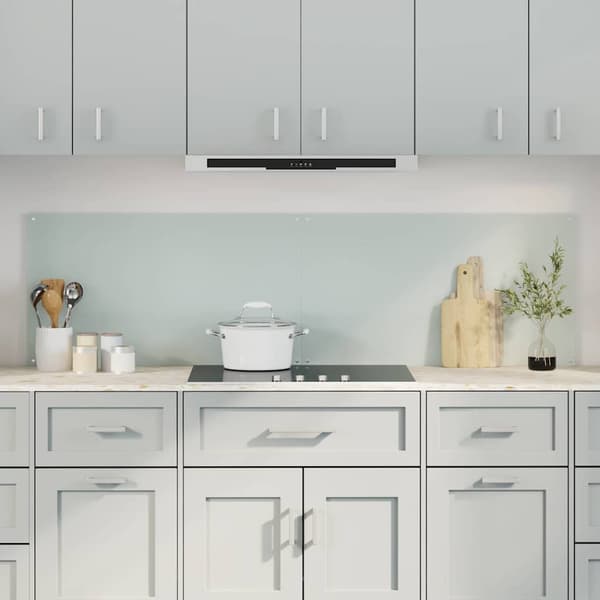 Köksskydd 2 st Vit 90 x 50 cm härdat glas