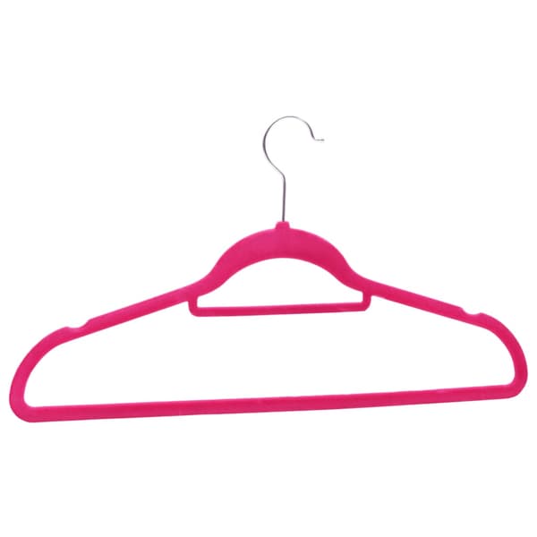 Klädgalgar 20 st halkfria rosa sammet