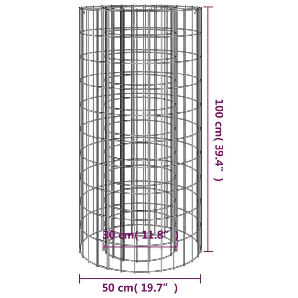 Gabion för eldstad Ø 50 cm galvaniserat järn