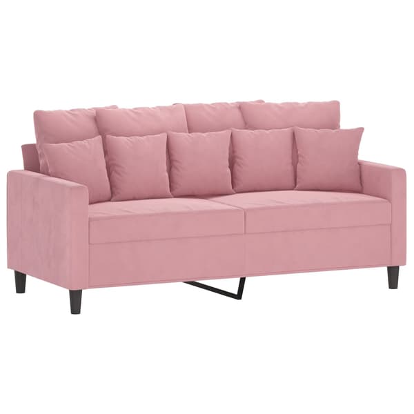 Soffgrupp med dynor 3 delar rosa sammet