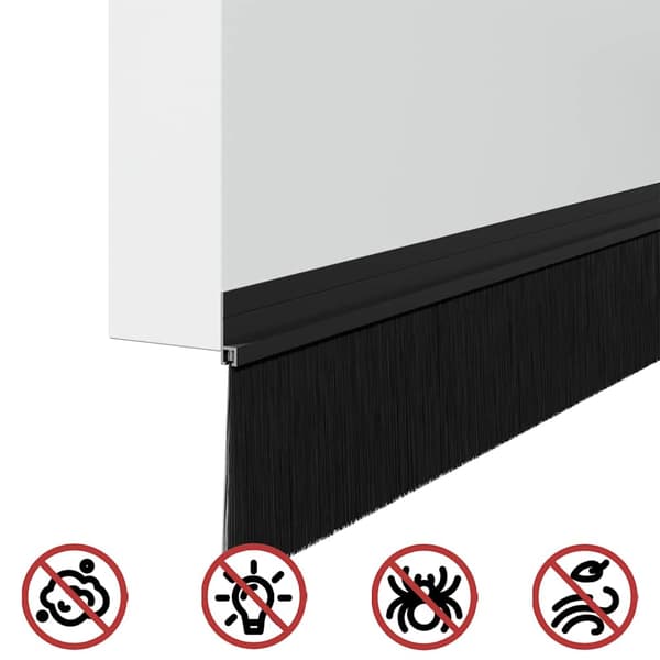 Självhäftande dörrborstlist 2 pcs Svart 100 cm