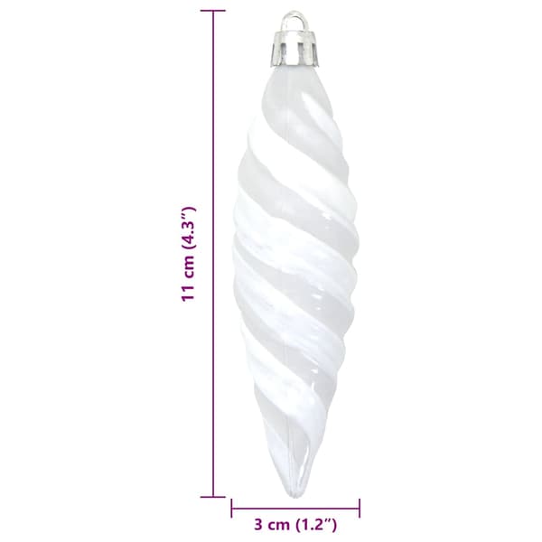 Jul Spiralformad Kula 40 pcs Vit Plast