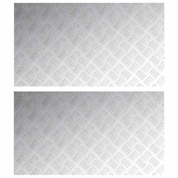 Trappsteg Rektangulär 2 pcs Silver 90 x 50 cm Aluminium