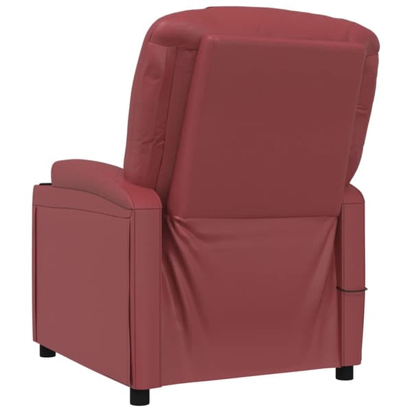 Massagefåtölj vinröd konstläder