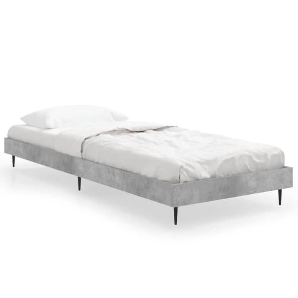 Sängram betonggrå 75x190 cm konstruerad trä