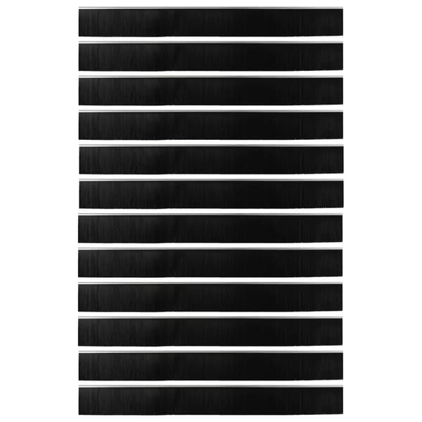 Självhäftande dörrborstlist 12 pcs Silver 100 cm