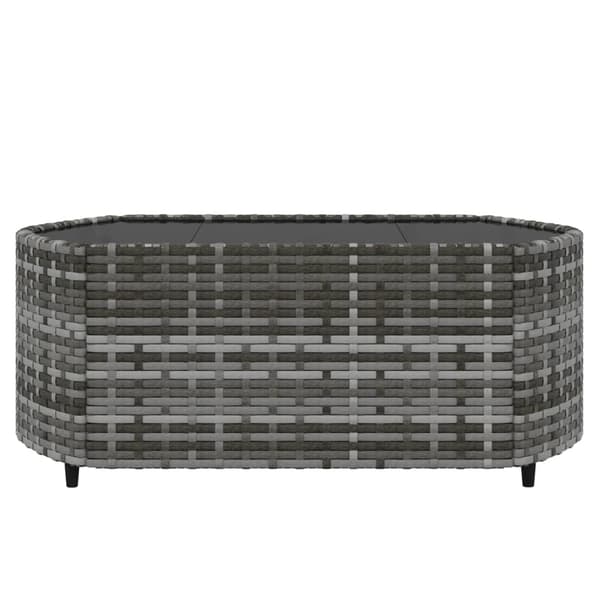 Loungegrupp med dynor 4 delar konstrotting grå
