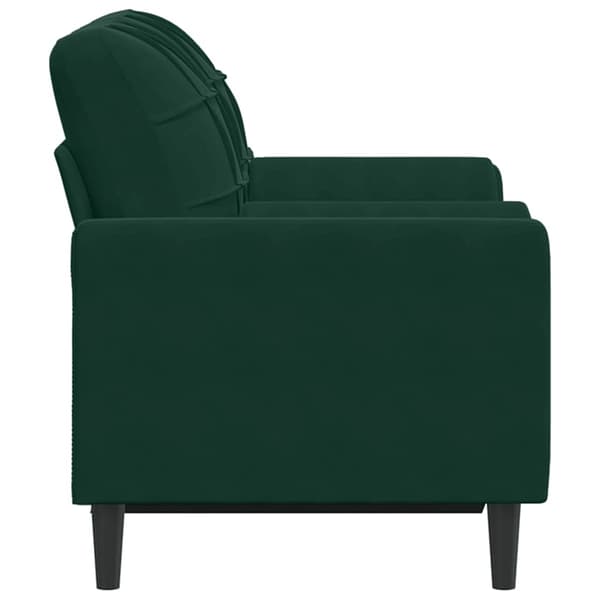 2-sitssoffa med prydnadskuddar mörkgrön 120 cm sammet