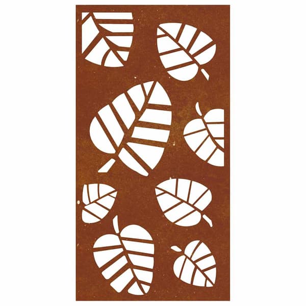 Väggdekoration 105x55 cm rosttrögt stål bladdesign
