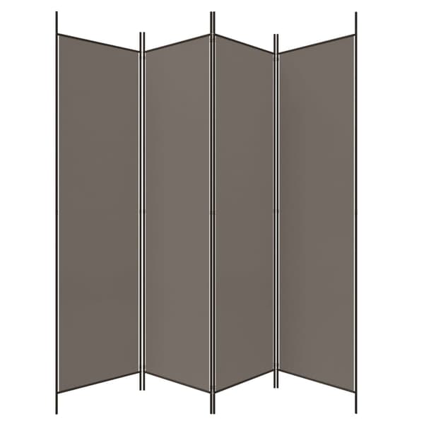 Rumsavdelare 4 paneler antracit 200x200 cm tyg