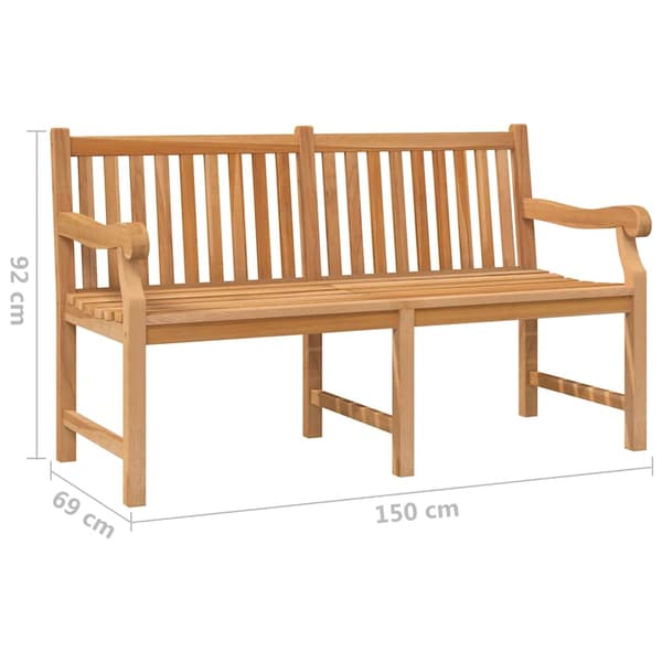 Trädgårdsbänk 150 cm massiv teak