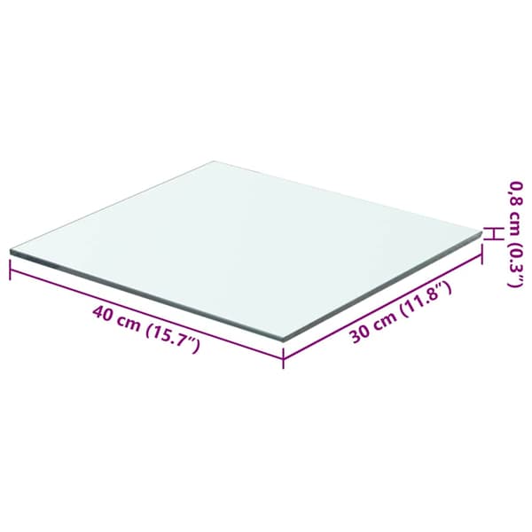 Hyllplan 2 st glas genomskinlig 40x30 cm