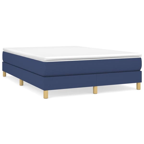 Boxspring-sängram blå 140x190 cm tyg