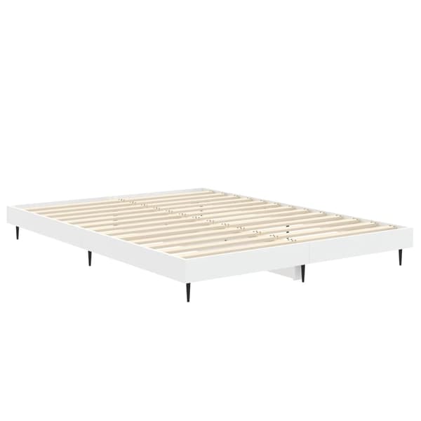Sängram vit 135x190 cm konstruerat trä