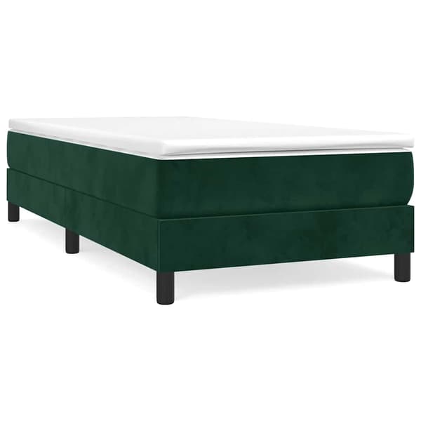 Boxspring-sängram mörkgrön 90x200 cm sammet