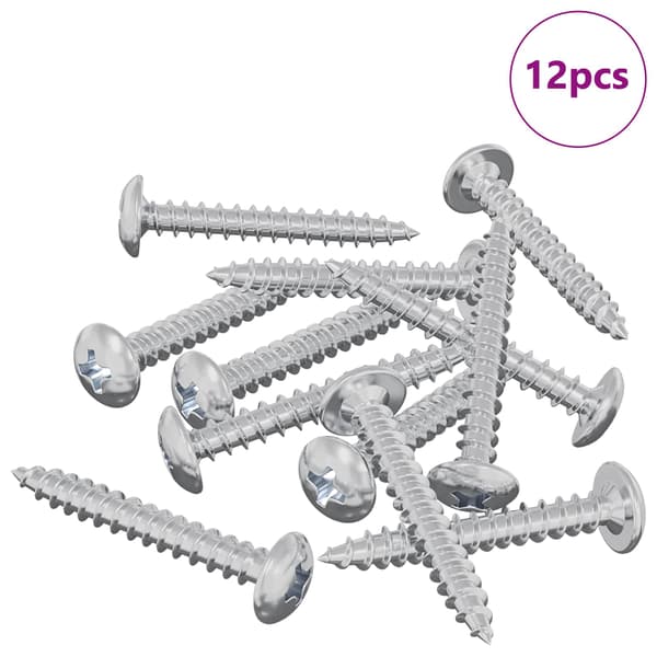 Träskruvar 12 pcs Silver M4 x 28 mm Stål