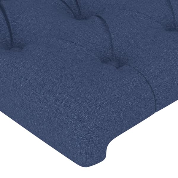 Sänggavel LED blå 103x16x118/128 cm tyg