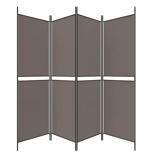 Rumsavdelare 4 paneler antracit 200x220 cm tyg