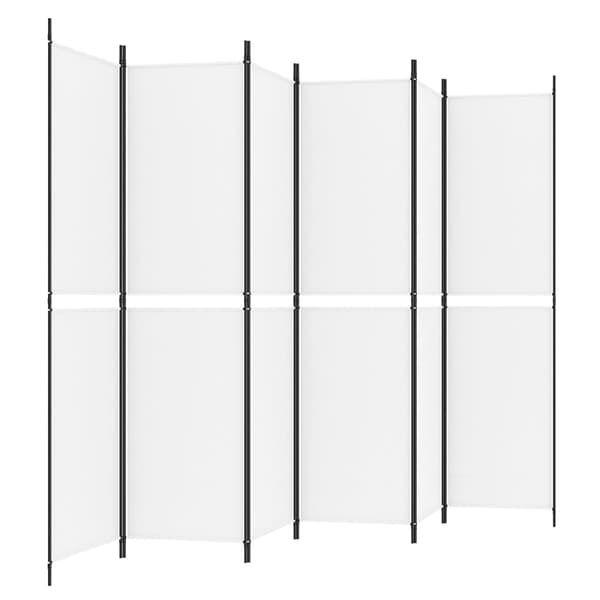 Rumsavdelare 6 paneler vit 300x200 cm tyg