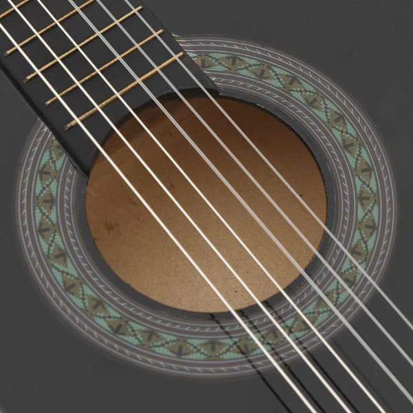 Gitarr för nybörjare och barn klassisk svart 1/2 34"