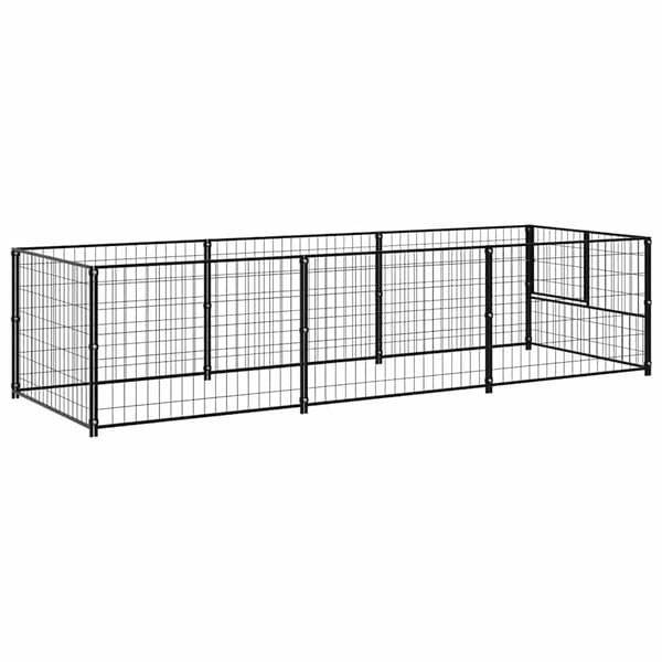 Hundgård svart 3 m² stål