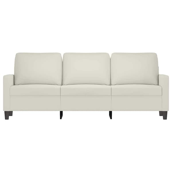 3-sitssoffa gräddvit 180 cm sammet