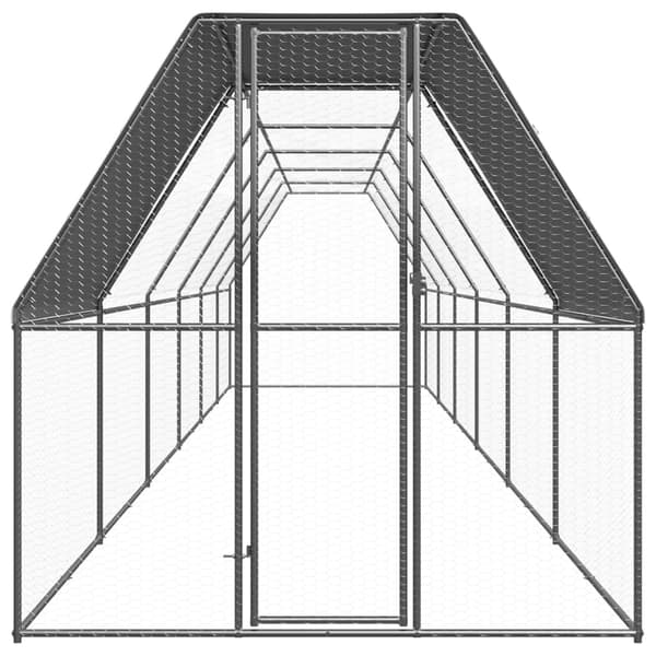 Hönsbur för utomhusbruk 2x12x2 m galvaniserat stål
