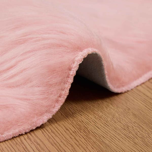 Fuskfäll matta TAFALLA Rosa Ø 80 cm Polyester