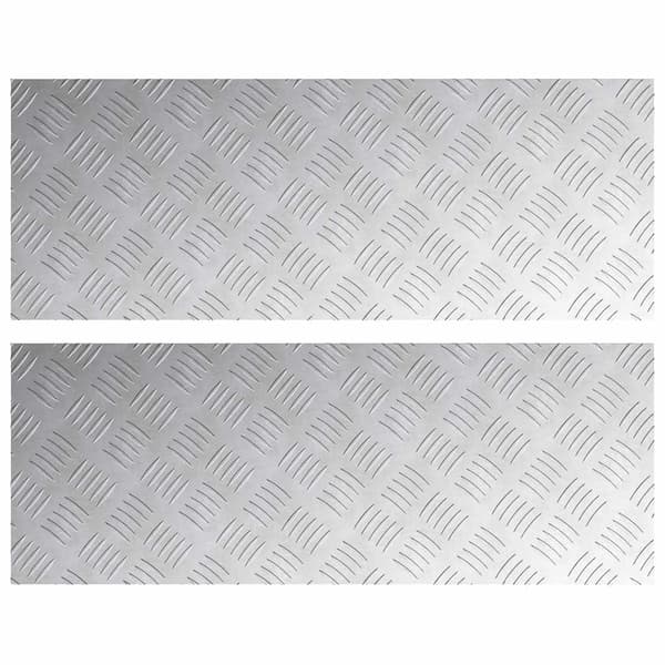 Trappsteg Rektangulär 2 pcs Silver 80 x 30 cm Aluminium