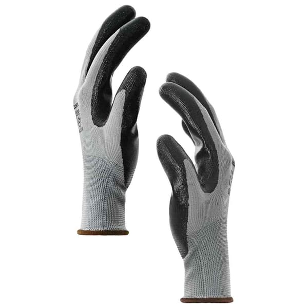 Arbetshandskar 24 pcs Grå och svart 8 / m Polyester