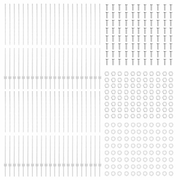 Inbäddad staketpost 44 pcs Silver 200 cm Pulverlackerat stål