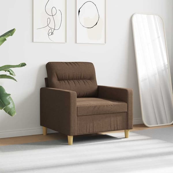 Fåtölj brun 60 cm tyg